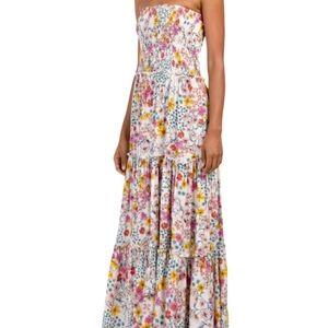 Floral Strapless Maxi Dress